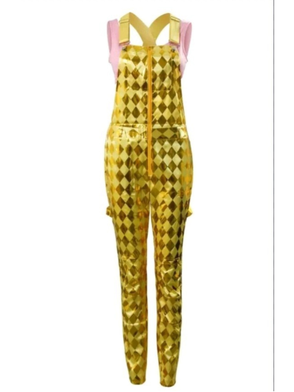 Harley Quinn Birds Of Prey Iconic Gold Yellow Jumpsuit Cosplay Costume Sz Medium